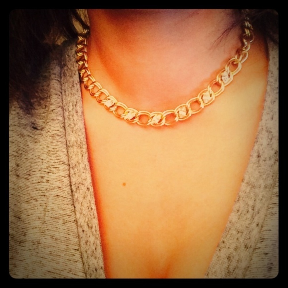 Vintage Gold With Diamond Accented Necklace